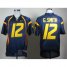 West Virginia Mountaineers 12# Geno Smith Blue College Football Jersey