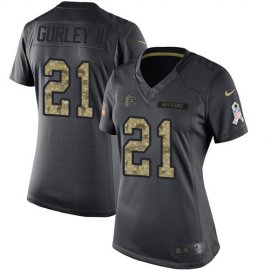 Nike Atlanta Falcons #21 Todd Gurley II Black Womens Stitched NFL Limited 2016 Salute to Service Jersey