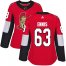 Adidas Ottawa Senators #63 Tyler Ennis Red Home Authentic Womens Stitched NHL Jersey