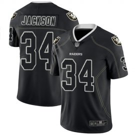Nike Las Vegas Raiders #34 Bo Jackson Lights Out Black Mens Stitched NFL Limited Rush Jersey
