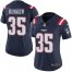 Nike New England Patriots #35 Kyle Dugger Navy Blue Womens Stitched NFL Limited Rush Jersey