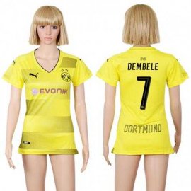 Womens Dortmund #7 Dembele Home Soccer Club Jersey