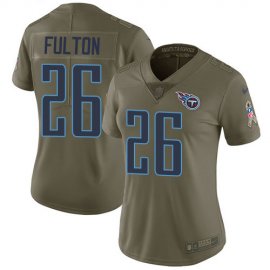 Nike Tennessee Titans #26 Kristian Fulton Olive Womens Stitched NFL Limited 2017 Salute To Service Jersey