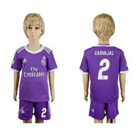 Real Madrid #2 Carvajal Away Kid Soccer Club Jersey