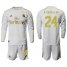Real Madrid #24 D.Ceballos White Home Long Sleeves Soccer Club Jersey