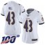 Nike Baltimore Ravens #43 Justice Hill White Womens Stitched NFL 100th Season Vapor Untouchable Limited Jersey