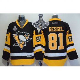 Pittsburgh Penguins #81 Phil Kessel Black Alternate 2017 Stanley Cup Finals Champions Stitched NHL Jersey