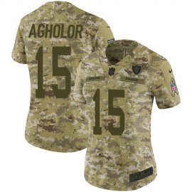 Nike Las Vegas Raiders #15 Nelson Agholor Camo Womens Stitched NFL Limited 2018 Salute To Service Jersey