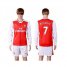 Arsenal #7 Rosicky Red Home Long Sleeves Soccer Club Jersey