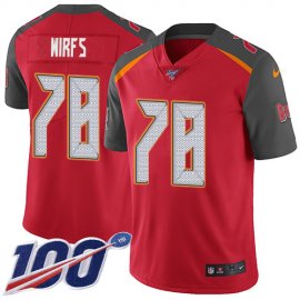 Nike Tampa Bay Buccaneers #78 Tristan Wirfs Red Team Color Mens Stitched NFL 100th Season Vapor Untouchable Limited Jersey