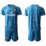 Arsenal Blank Light Blue Goalkeeper Soccer Club Jersey