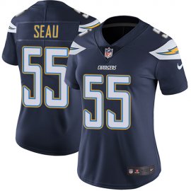 Nike Los Angeles Chargers #55 Junior Seau Navy Blue Team Color Womens Stitched NFL Vapor Untouchable Limited Jersey