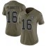 Nike Las Vegas Raiders #16 Jim Plunkett Olive Womens Stitched NFL Limited 2017 Salute to Service Jersey