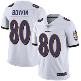 Nike Baltimore Ravens #80 Miles Boykin White Mens Stitched NFL Vapor Untouchable Limited Jersey