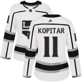 Adidas Los Angeles Kings #11 Anze Kopitar White Road Authentic Womens Stitched NHL Jersey