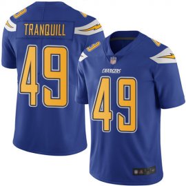 Nike Los Angeles Chargers #49 Drue Tranquill Electric Blue Mens Stitched NFL Limited Rush Jersey