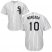 Chicago White Sox #10 Yoan Moncada White(Black Strip) Home Cool Base Stitched Youth MLB Jersey