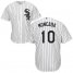 Chicago White Sox #10 Yoan Moncada White(Black Strip) Home Cool Base Stitched Youth MLB Jersey
