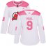 Adidas New Jersey Devils #9 Taylor Hall White/Pink Authentic Fashion Womens Stitched NHL Jersey