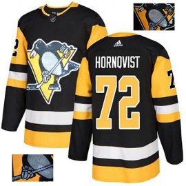Adidas Pittsburgh Penguins #72 Patric Hornqvist Black Home Authentic Fashion Gold Stitched NHL Jersey