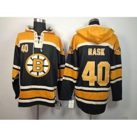 Boston Bruins #40 Tuukka Rask Black Sawyer Hooded Sweatshirt Stitched NHL Jersey