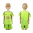 Manchester United Blank Shiny Green Goalkeeper Kid Soccer Club Jersey