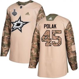 Adidas Dallas Stars #45 Roman Polak Camo Authentic 2017 Veterans Day 2020 Stanley Cup Final Stitched NHL Jersey