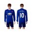 Manchester United #10 Rooney Away Long Sleeves Soccer Club Jersey