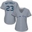 New York Yankees #23 Don Mattingly Grey Road Womens Stitched MLB Jersey