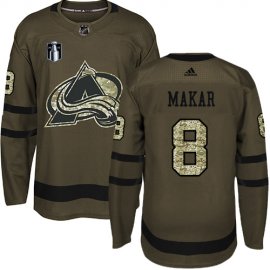 Adidas Colorado Avalanche #8 Cale Makar Green 2022 Stanley Cup Final Patch Salute to Service Stitched NHL Jersey Mens