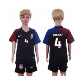 USA #4 Bradley Away Kid Soccer Country Jersey