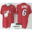 Miami Heat 6 Lebron James Red Revolution 30 Swingman NBA Jersey 2013 Christmas Style Signed Cheap