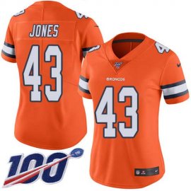 Nike Denver Broncos #43 Joe Jones Orange Womens Stitched NFL Limited Rush 100th Season Jersey