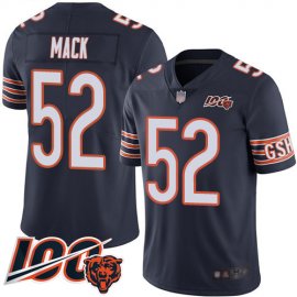 Nike Chicago Bears #52 Khalil Mack Navy Blue Team Color Mens Stitched NFL 100th Season Vapor Limited Jersey