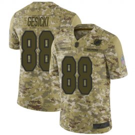 Nike Miami Dolphins #88 Mike Gesicki Camo Mens Stitched NFL Limited 2018 Salute To Service Jersey