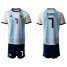 Argentina #7 Icardi Home Soccer Country Jersey