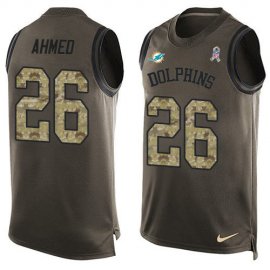 Nike Miami Dolphins #26 Salvon Ahmed Green Mens Stitched NFL Limited Salute To Service Tank Top Jersey