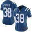 Nike Indianapolis Colts #38 T.J. Carrie Royal Blue Womens Stitched NFL Limited Rush Jersey
