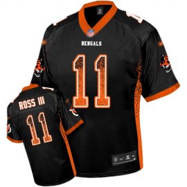 Nike Cincinnati Bengals #11 John Ross III Black Team Color Mens Stitched NFL Elite Drift Fashion Jersey