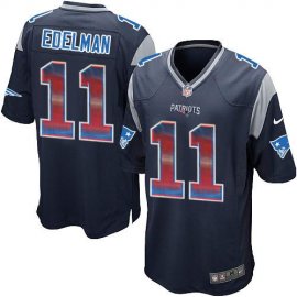 Nike New England Patriots #11 Julian Edelman Navy Blue Team Color Mens Stitched NFL Limited Strobe Jersey