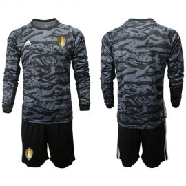 Belgium Blank Black Long Sleeves Goalkeeper Soccer Country Jersey