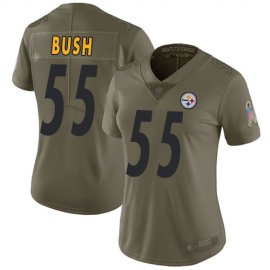 Nike Pittsburgh Steelers #55 Devin Bush Olive Womens Stitched NFL Limited 2017 Salute to Service Jersey