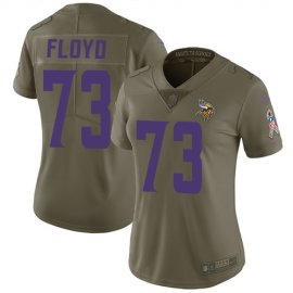Nike Minnesota Vikings #73 Sharrif Floyd Olive Womens Stitched NFL Limited 2017 Salute to Service Jersey