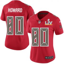 Nike Tampa Bay Buccaneers #80 O. J. Howard Red Womens Super Bowl LV Bound Stitched NFL Limited Rush Jersey