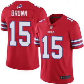 Nike Buffalo Bills #15 John Brown Red Mens Stitched NFL Limited Rush Jersey