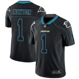 Nike Carolina Panthers #1 Cam Newton Lights Out Black Mens Stitched NFL Limited Rush Jersey