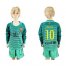 Barcelona #10 Messi Sec Away Long Sleeves Kid Soccer Club Jersey
