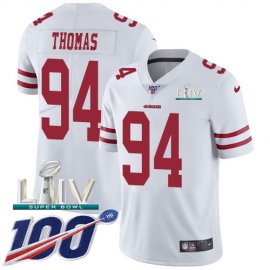 Nike San Francisco 49ers #94 Solomon Thomas White Super Bowl LIV 2020 Youth Stitched NFL 100th Season Vapor Limited Jersey