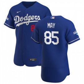Los Angeles Dodgers #85 Dustin May Mens Nike Royal Alternate 2020 World Series Champions Authentic Player MLB Jersey
