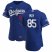 Los Angeles Dodgers #85 Dustin May Mens Nike Royal Alternate 2020 World Series Champions Authentic Player MLB Jersey
